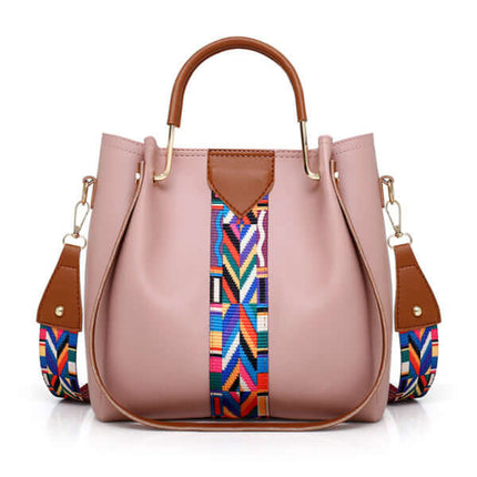 Womens 4 Piece Fashion Tote Shoulder Crossbody Bucket Bag versatile carrying options