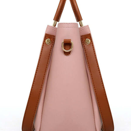 Womens 4 Piece Fashion Tote Shoulder Crossbody Bucket Bag trendy urban fashion accessory