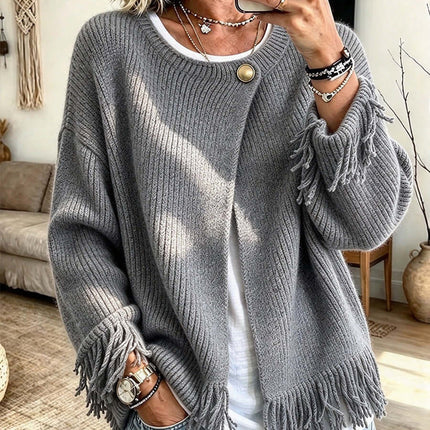 Womens Autumn Winter Knitted Round Neck Sweater Seasonal Women's Clothing