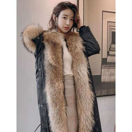Womens Cashmere Coat With Detachable Liner, featuring a luxurious fur collar and stylish design.