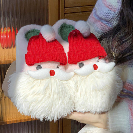 Women’s Christmas Slippers – Cozy Santa Claus Plush House Shoes with Non-Slip Sole