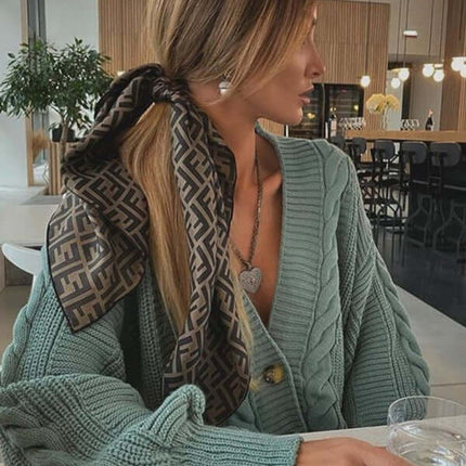 women's fashion v-neck sweater suit with cozy knitted pants premium knit set