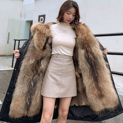 Womens Cashmere Coat With Detachable Liner showcased in a stylish outdoor setting.