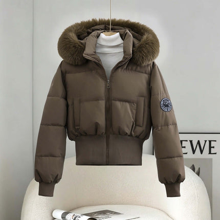 Womens Fleece Lined Hooded Cotton Winter Coat Fleece Lined Design