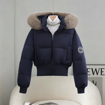 Womens Fleece Lined Hooded Cotton Winter Coat Cotton Winter Outerwear