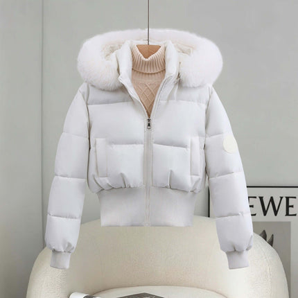 Womens Fleece Lined Hooded Cotton Winter Coat Fleece Lined Outerwear