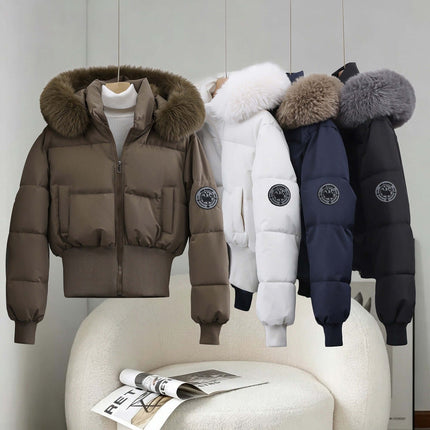 Womens Fleece Lined Hooded Cotton Winter Coat Casual Hooded Coat