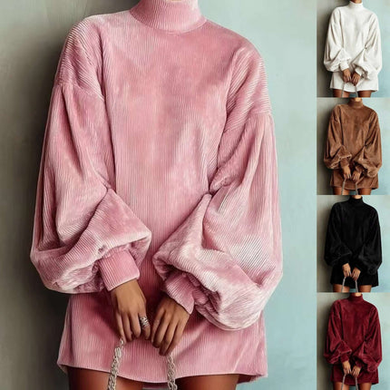 Women's Long Sleeve Puff Sleeve Casual Dress Puff Sleeve Design