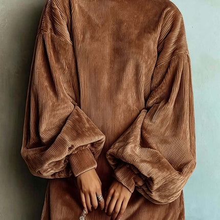 Women's Long Sleeve Puff Sleeve Casual Dress Elegant Puff Sleeves