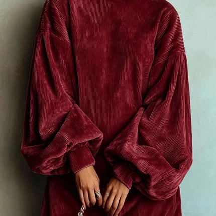 Women's Long Sleeve Puff Sleeve Casual Dress Voluminous Sleeve Detail
