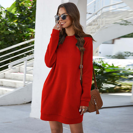 Womens Long Sleeve Pullover Sweatshirt Dress Casual Dress Design