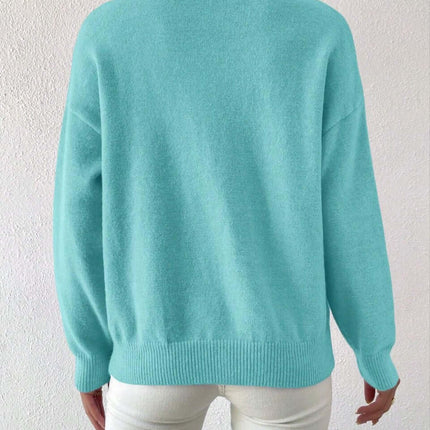 Womens Mid High Neck Sweater cashmere fabric texture.