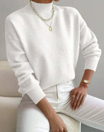 Womens Mid High Neck Sweater ladies fall collection.