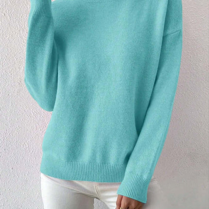 Womens Mid High Neck Sweater long sleeve design.