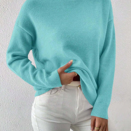 Womens Mid High Neck Sweater elegant office wear.