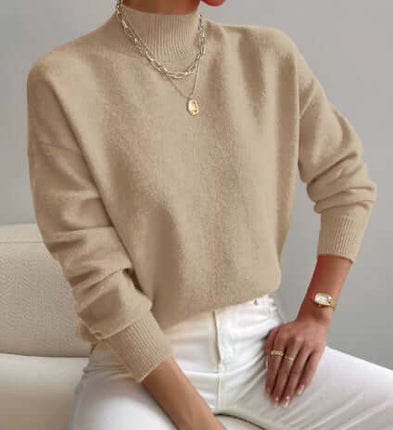 Womens Mid High Neck Sweater stylish fashion clothing.