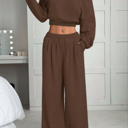 Womens One Shoulder Sweatshirt And Sweatpants 2 Piece Set Stylish Home Wear