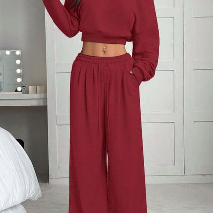 Womens One Shoulder Sweatshirt And Sweatpants 2 Piece Set Chic Casual Loungewear