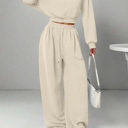 Womens One Shoulder Sweatshirt And Sweatpants 2 Piece Set Soft Fabric Comfort
