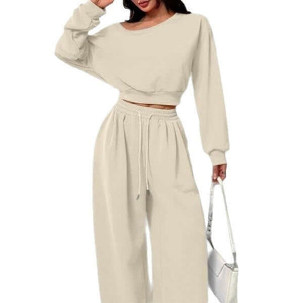 Womens One Shoulder Sweatshirt And Sweatpants 2 Piece Set Trendy One Shoulder Style