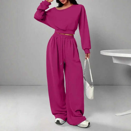 Womens One Shoulder Sweatshirt And Sweatpants 2 Piece Set Soft Comfortable Fabric
