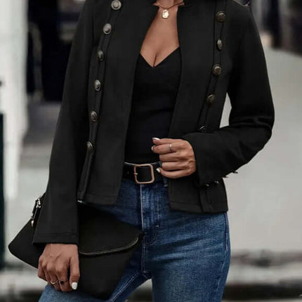 Womens Retro Suede Double Breasted Short Jacket Coat Modern Retro Fashion