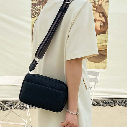 Womens Small Square PU Leather Shoulder Bag strap detail view