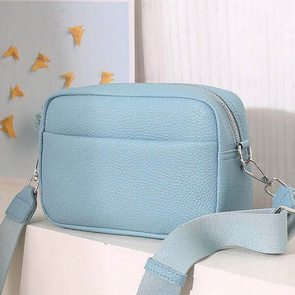 Womens Small Square PU Leather Shoulder Bag front view