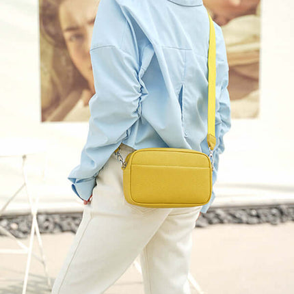 Womens Small Square PU Leather Shoulder Bag elegant shoulder carry look