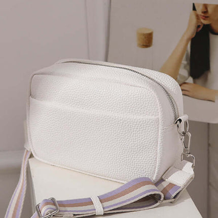 Womens Small Square PU Leather Shoulder Bag crossbody use