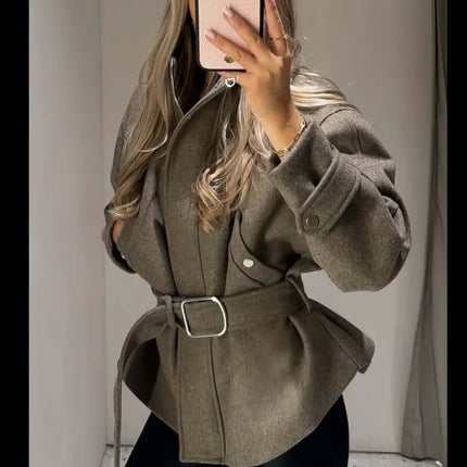 Womens Stand Collar Long Sleeve Zipper Jacket Stylish Women's Clothing