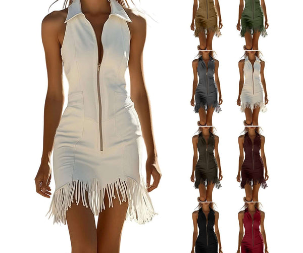 Women's Vintage Stretch Denim Sleeveless Mini Dress – loobyzons