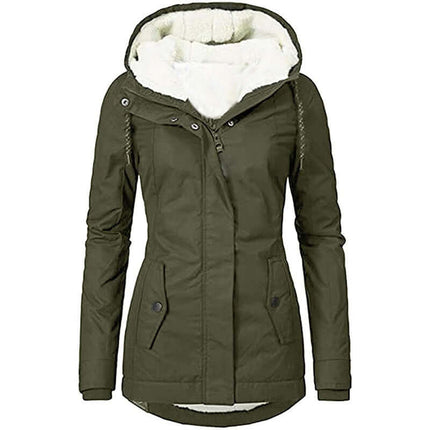 Womens Zipper Fleece Padded Winter Coat Outerwear Women's Winter Jacket
