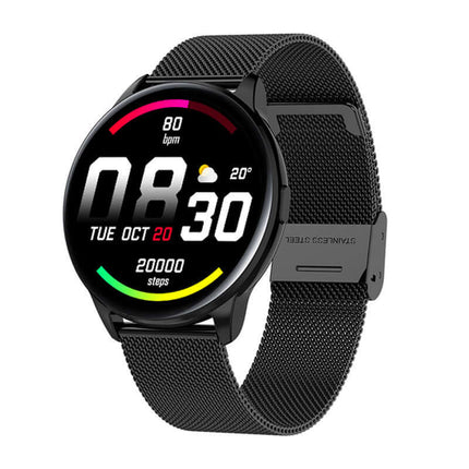 Y90 GPS Smart Watch Fitness Heart Rate Blood Pressure leather strap version