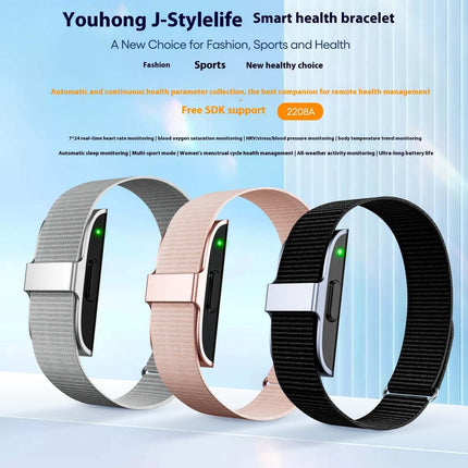Smart fitness bracelet with heart rate tracking silver